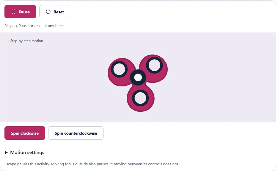 Fidget spinner actual browser capture