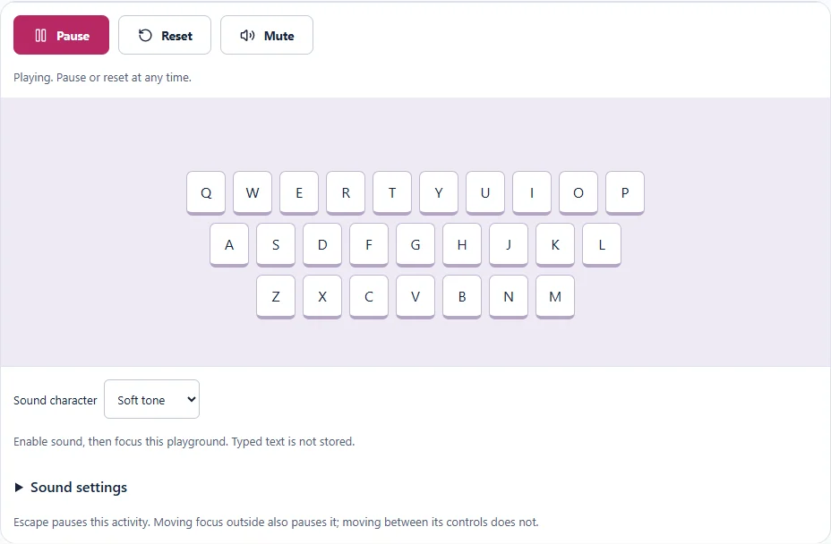 Keyboard sounds actual browser capture